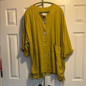 Mustard Yellow Button-Up Tunic